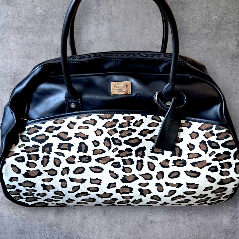 Liz Claiborne Overnight Leopard Print Travel Rolling Luggage Bag 21" x 13"